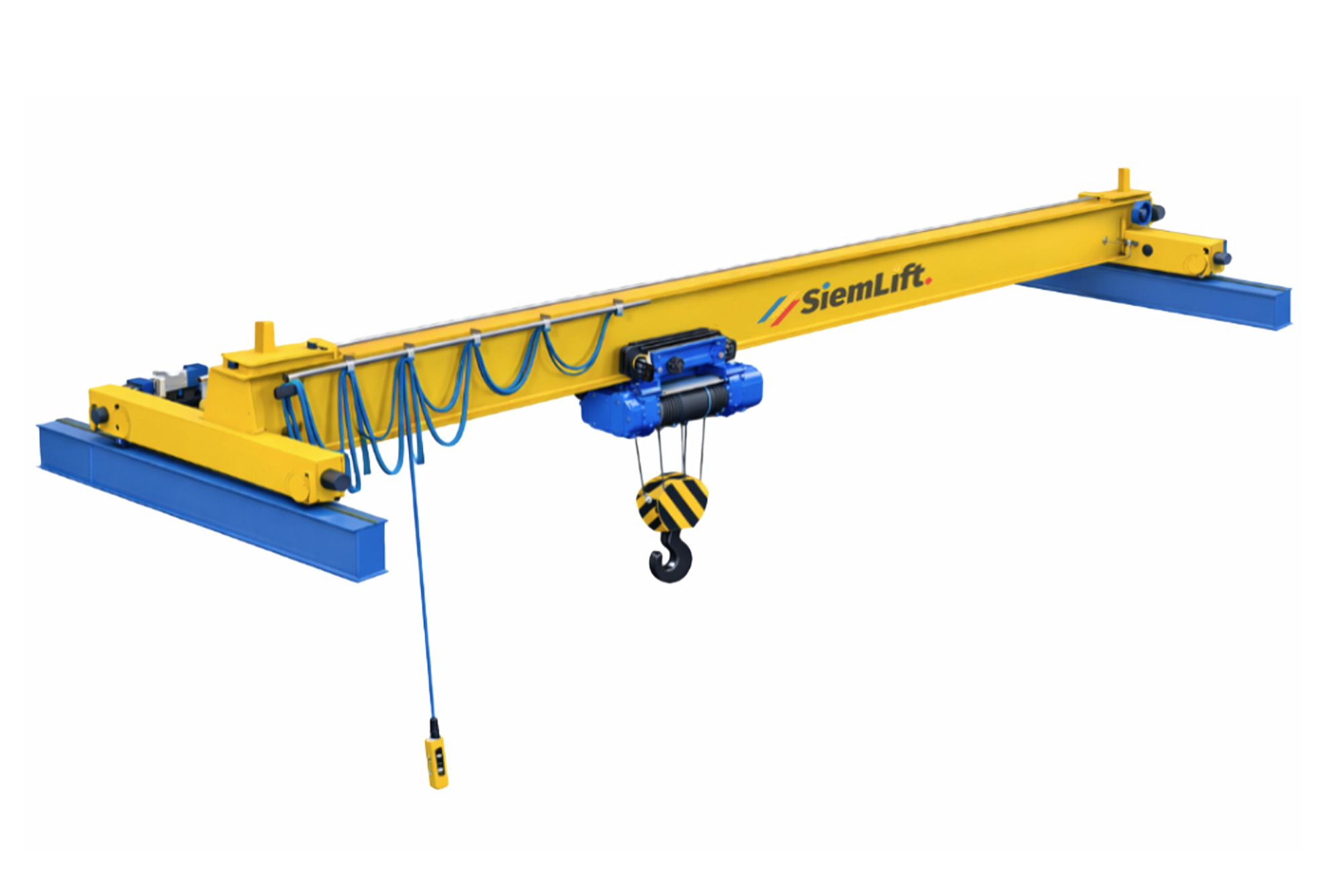 Gru a ponte monotrave Siem Lift per movimentazione e sollevamento industriale.
