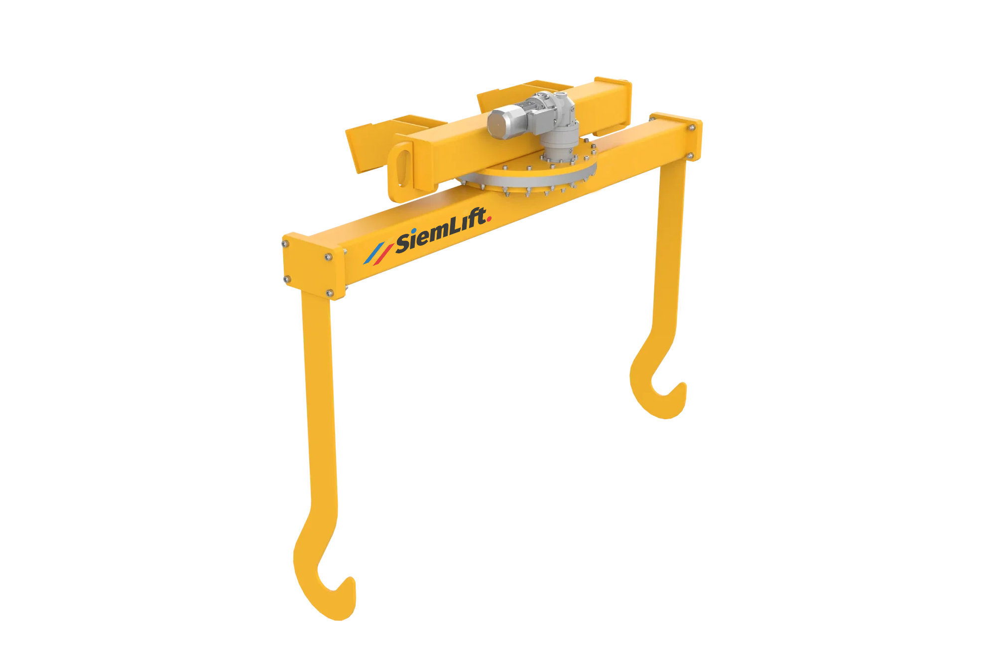 Bilancino di sollevamento Siem Lift con ralla motorizzata per movimentazione industriale dei carichi.